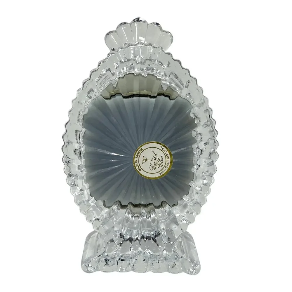 Vintage Crystal Clear 24% Lead Crystal Quartz Mantel Clock Taiwan Luxury Decor